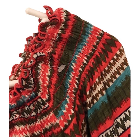 🆕🔥LUCKY BRAND SUPER CUTE&STYLISH&TRENDY STRIPED LONGSLEEVE BOHO TOP!!MSRP 60$ - Picture 4 of 12